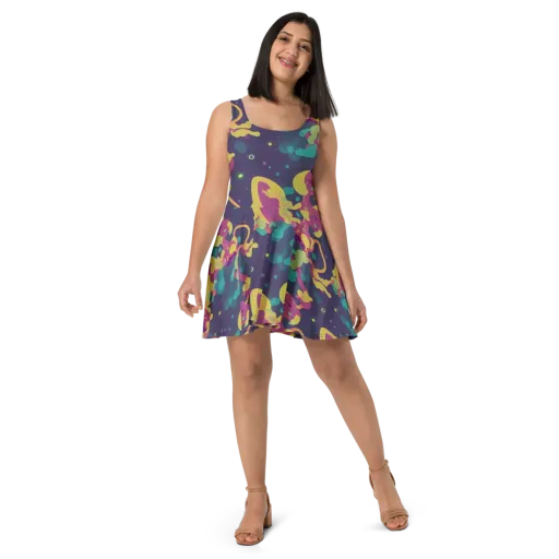 Cosmic Playroom on a Skater Dress