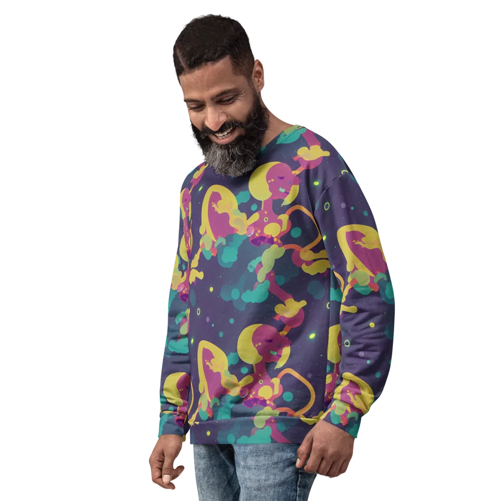 Cosmic Playroom on Sweatshirt — Left Front