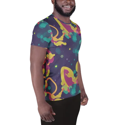 Cosmic Playroom on a Men's Athletic T-Shirt