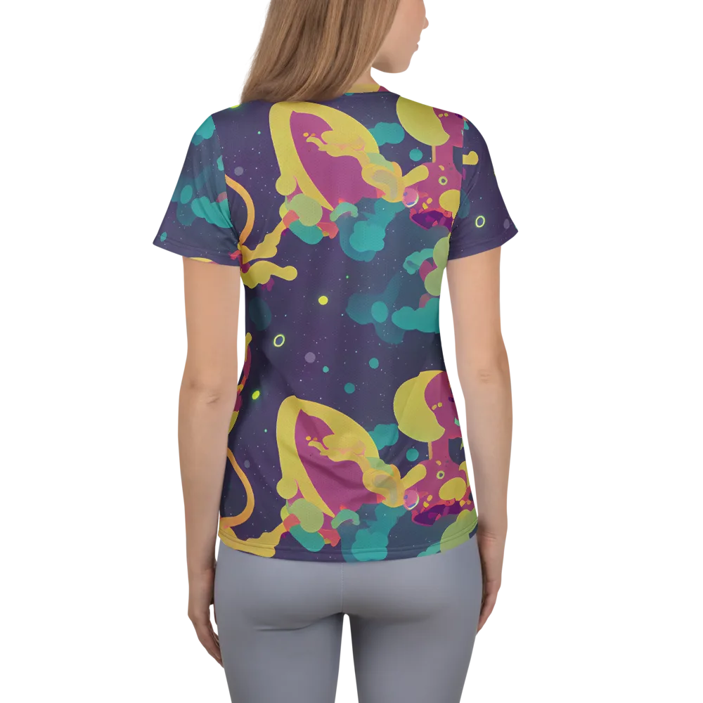 Cosmic Playroom on Women's Athletic T-Shirt — Back