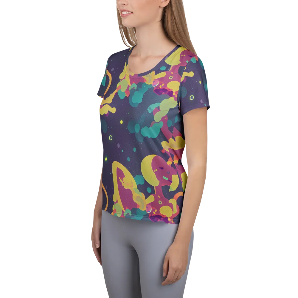 Cosmic Playroom on Women's Athletic T-Shirt — Left