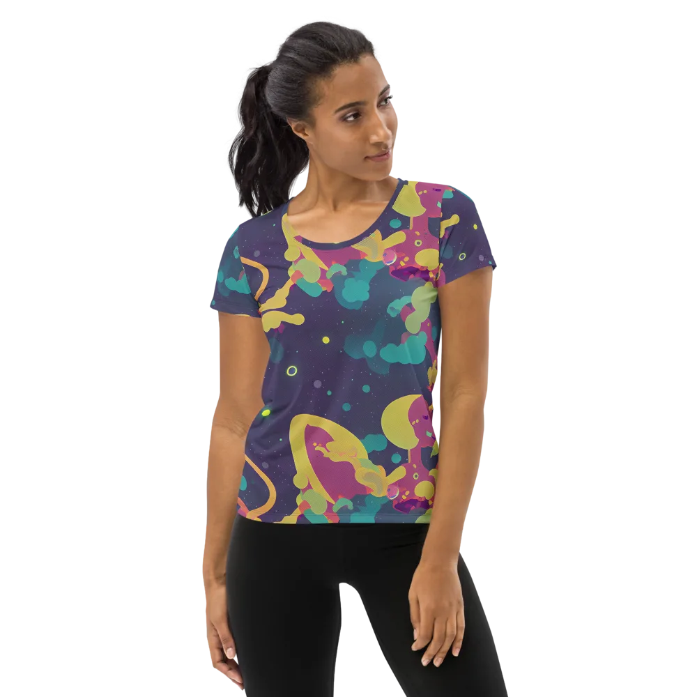 Cosmic Playroom on Women's Athletic T-Shirt — Front