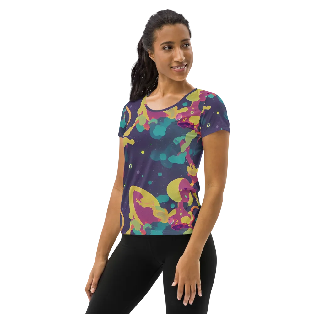 Cosmic Playroom on Women's Athletic T-Shirt — Left