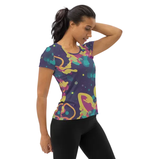 Cosmic Playroom on a Women's Athletic T-Shirt
