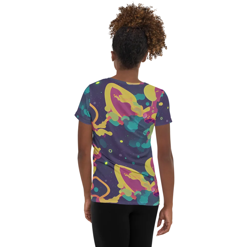 Cosmic Playroom on Women's Athletic T-Shirt — Back