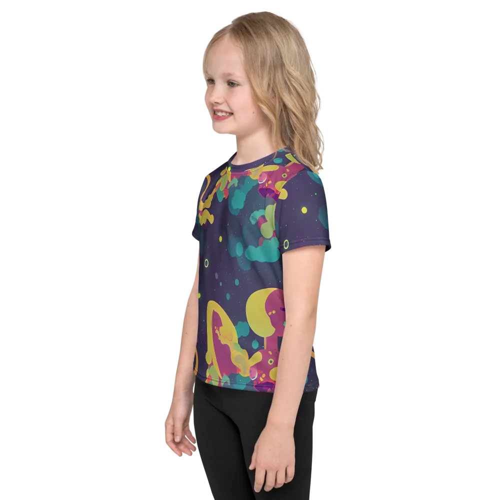 Cosmic Playroom on Kids Crew Neck T-Shirt — Left
