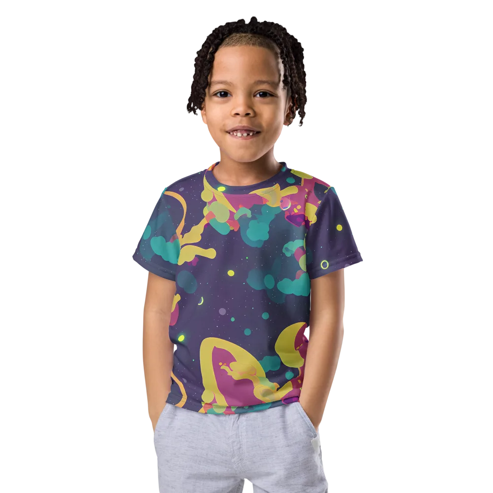 Cosmic Playroom on Kids Crew Neck T-Shirt — Front