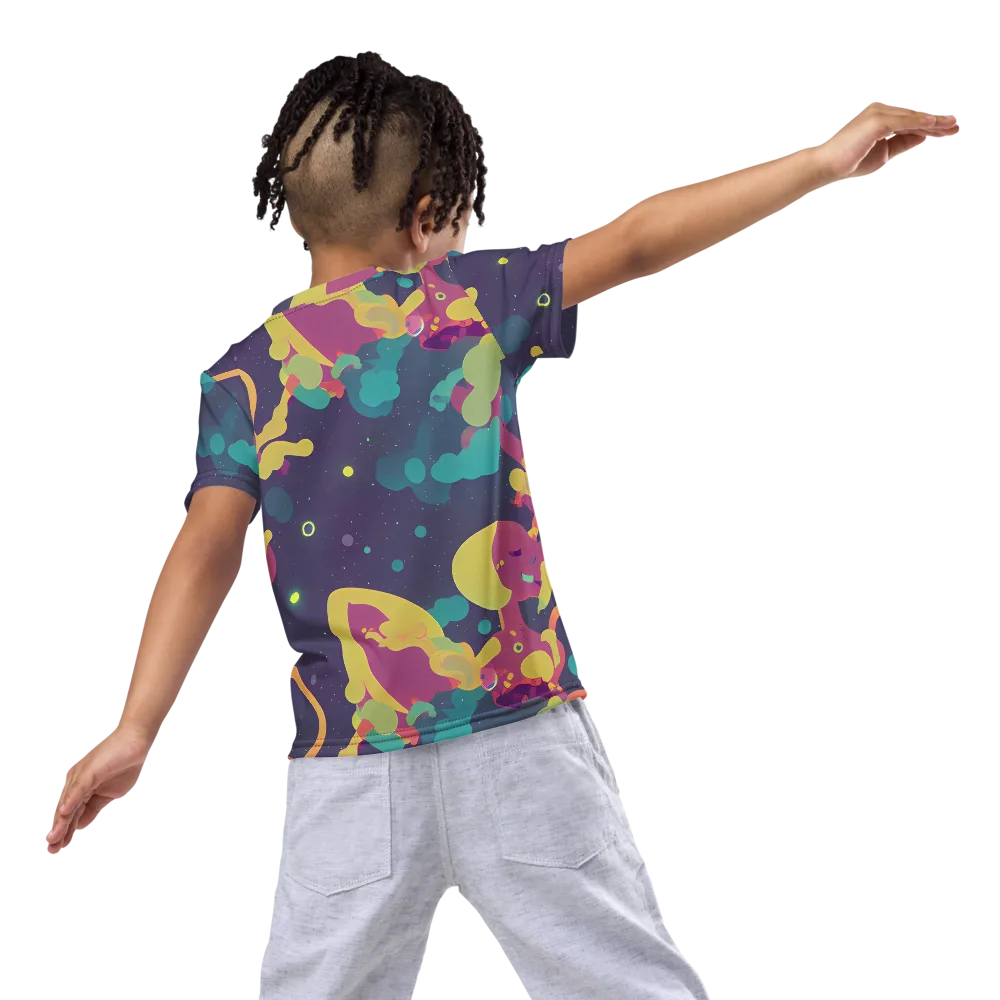 Cosmic Playroom on Kids Crew Neck T-Shirt — Back