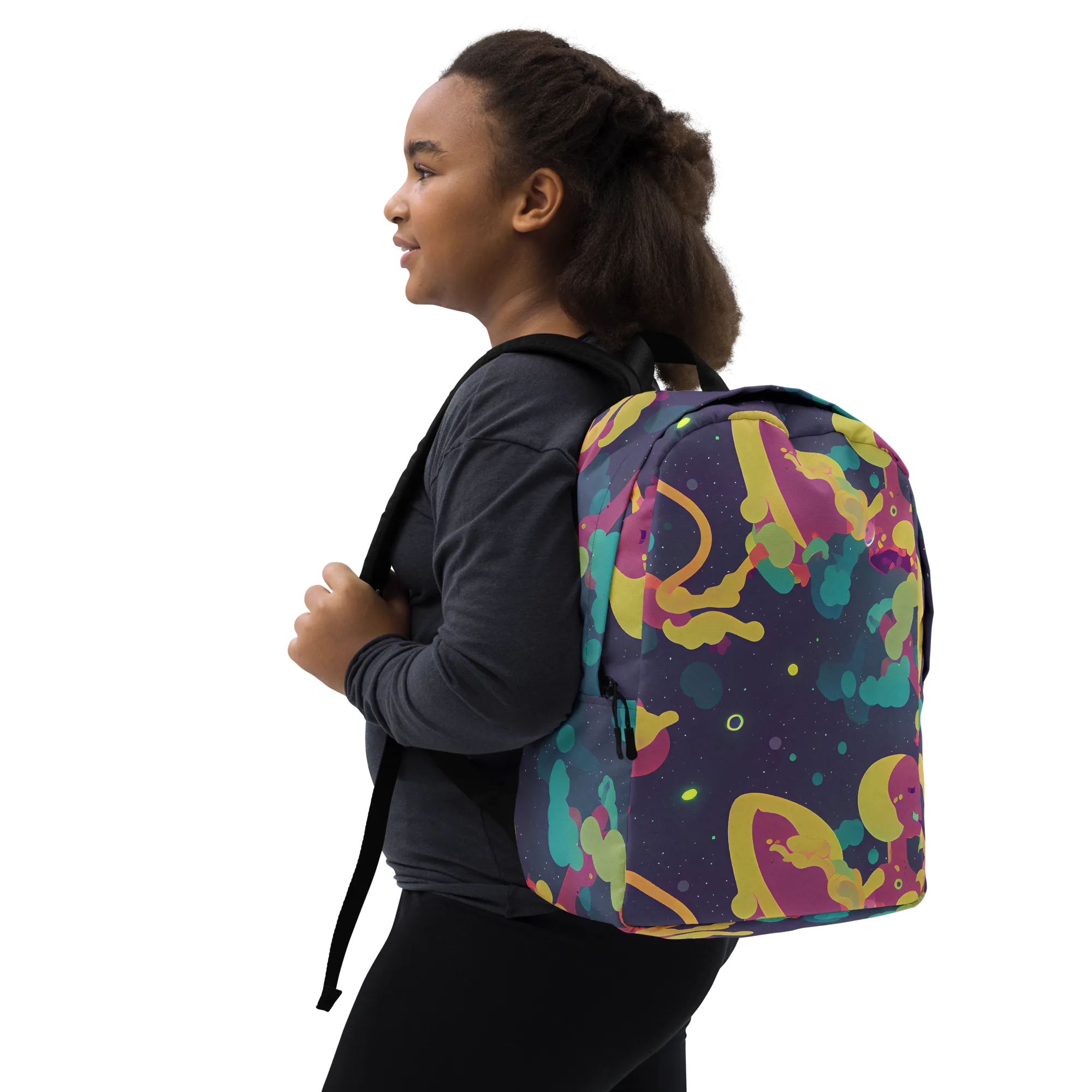 Cosmic Playroom on Minimalist Backpack — Right Front