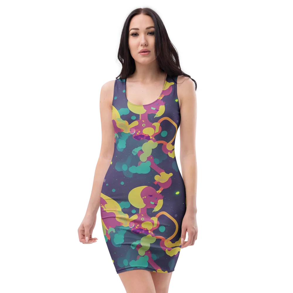 Cosmic Playroom on Bodycon Dress — Front