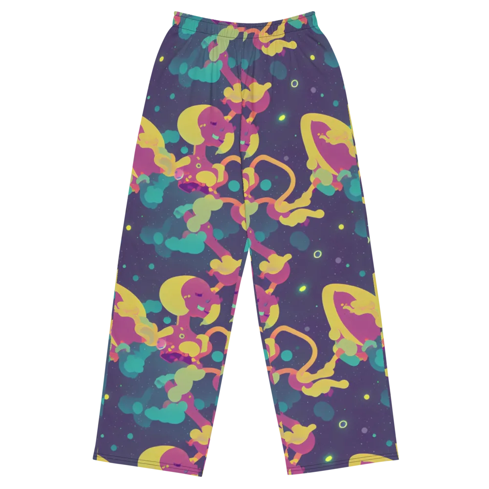 Cosmic Playroom on Wide-Leg Pants — Front