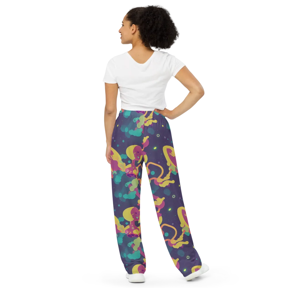 Cosmic Playroom on Wide-Leg Pants — Back