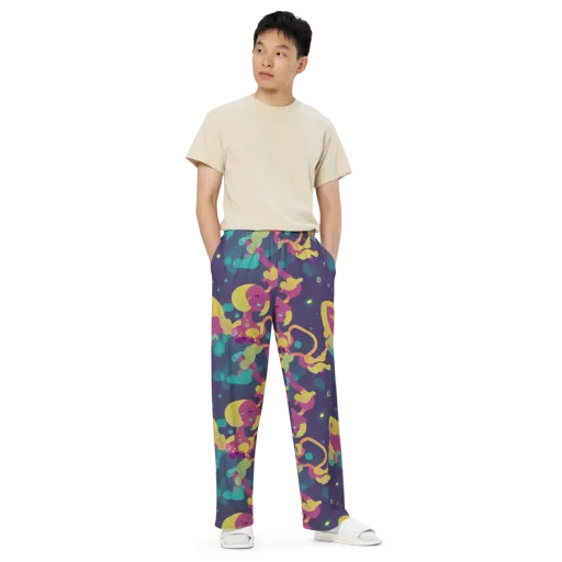 Cosmic Playroom on a Wide-Leg Pants