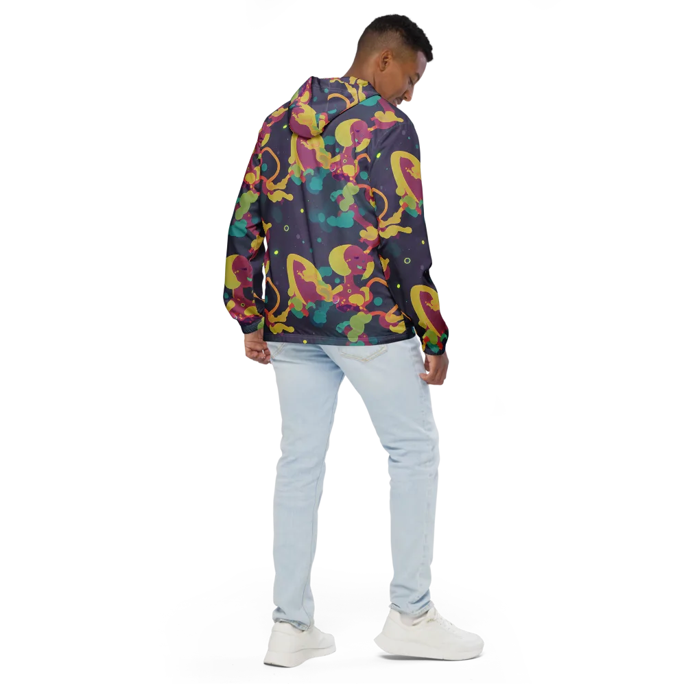 Cosmic Playroom on Men's Windbreaker — Back