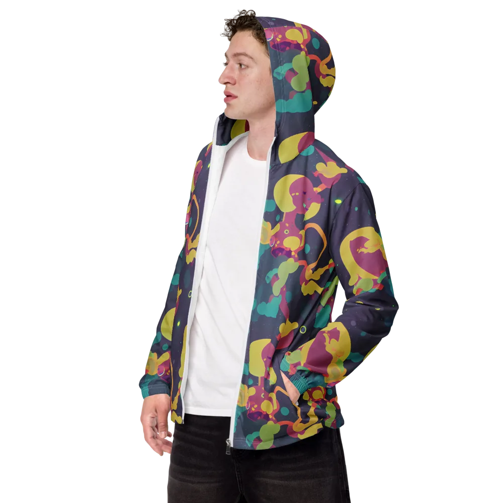 Cosmic Playroom on Men's Windbreaker — Left Front