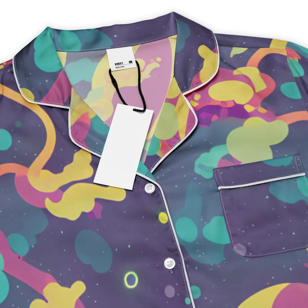 Cosmic Playroom on Women's Short Sleeve Pajama Top — Product details