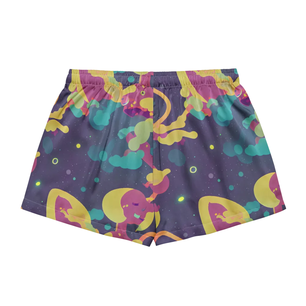 Cosmic Playroom on Women's Pajama Shorts — Back