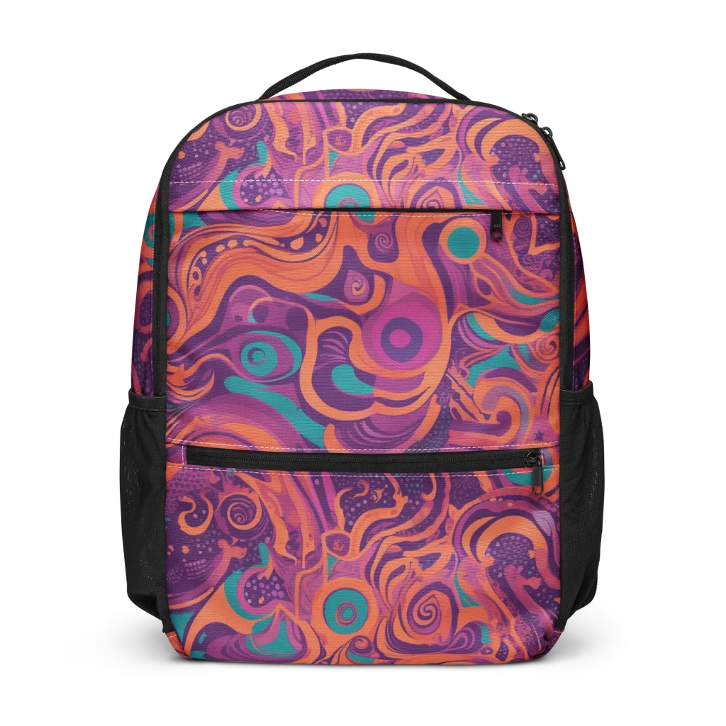 Psychedelic Paisley on Utility Backpack — Front