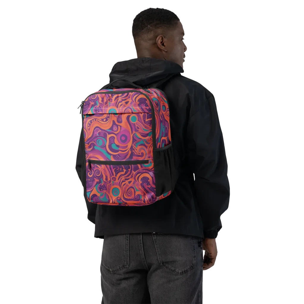 Psychedelic Paisley on Utility Backpack — Back