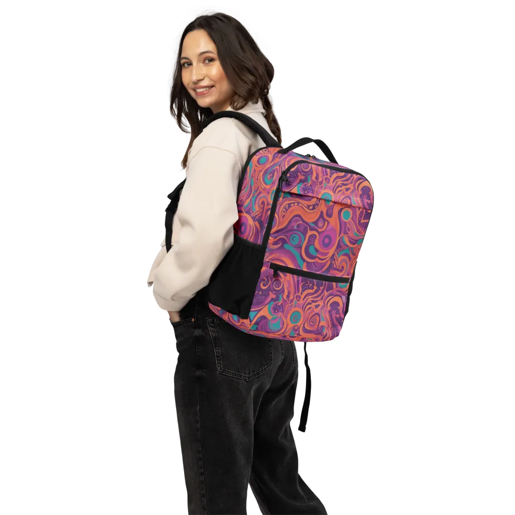Psychedelic Paisley on Utility Backpack — Back