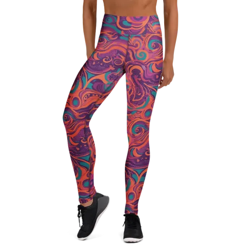 Psychedelic Paisley on a Yoga Leggings