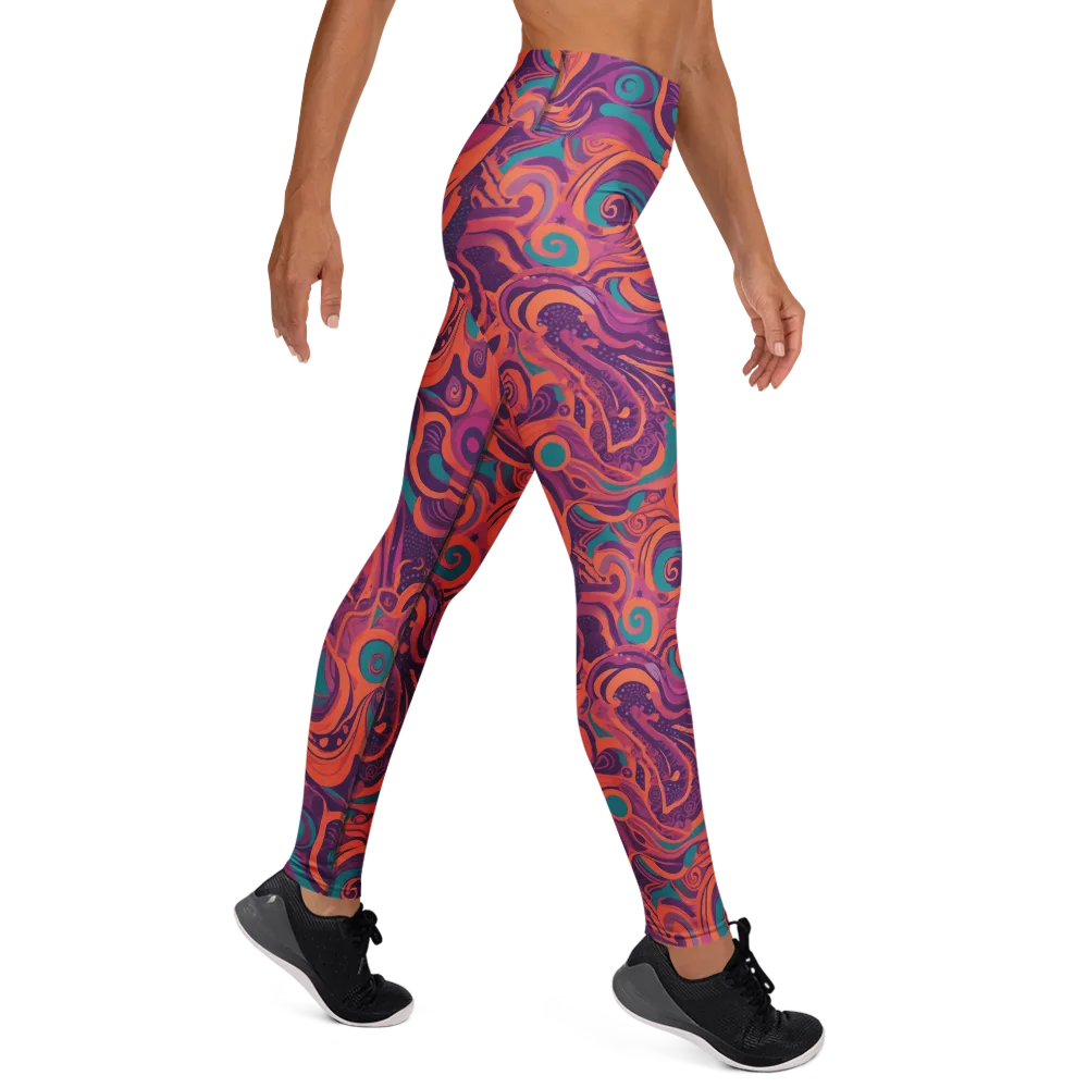 Psychedelic Paisley on Yoga Leggings — Right