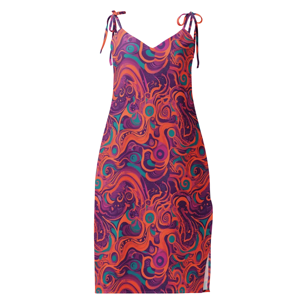 Psychedelic Paisley on Slip Dress — Front