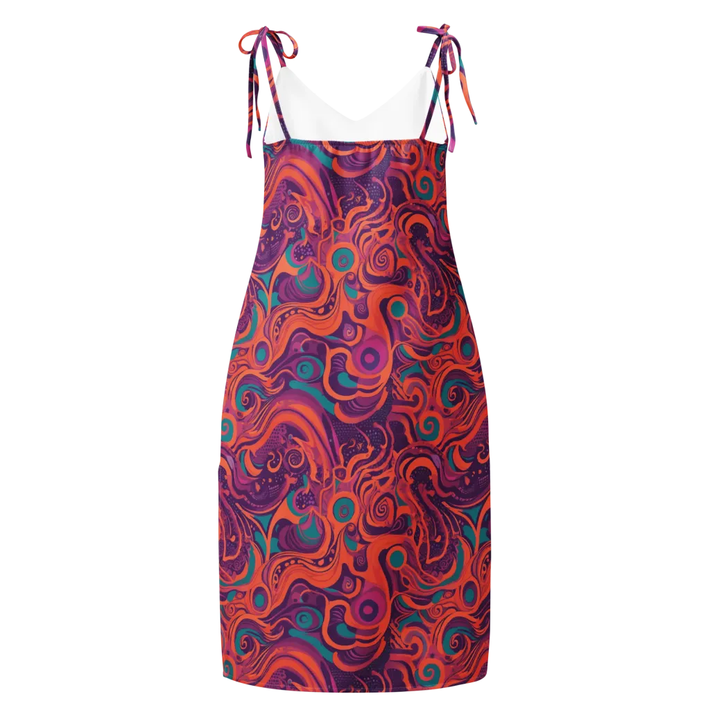 Psychedelic Paisley on Slip Dress — Back
