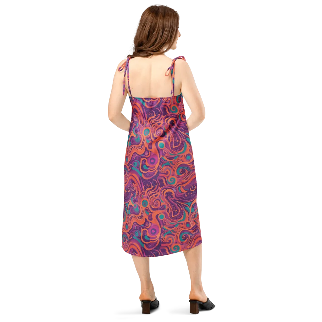 Psychedelic Paisley on Slip Dress — Back