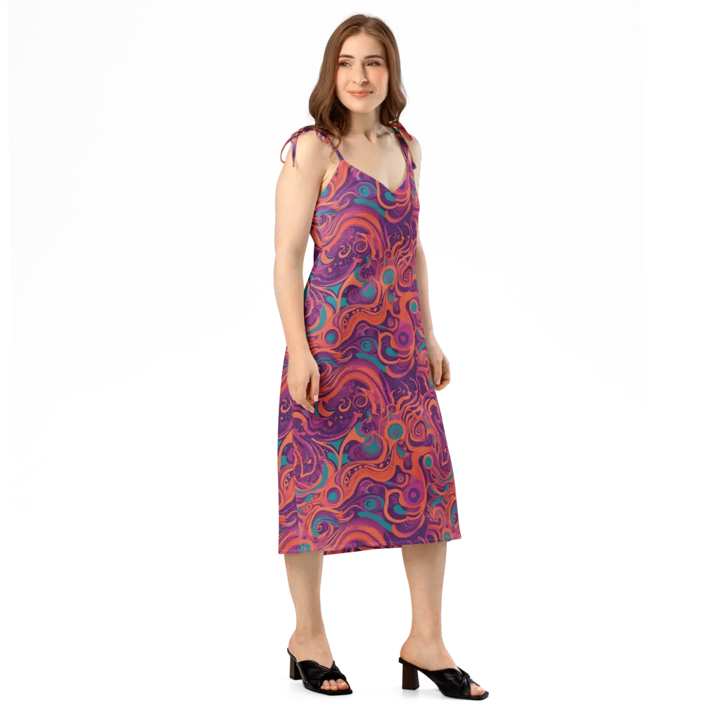 Psychedelic Paisley on Slip Dress — Right Front