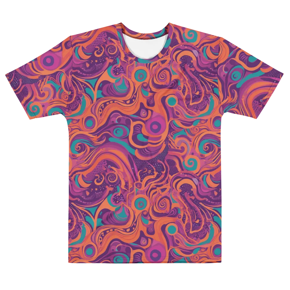 Psychedelic Paisley on Men's Cotton Crew Neck T-Shirt — Front