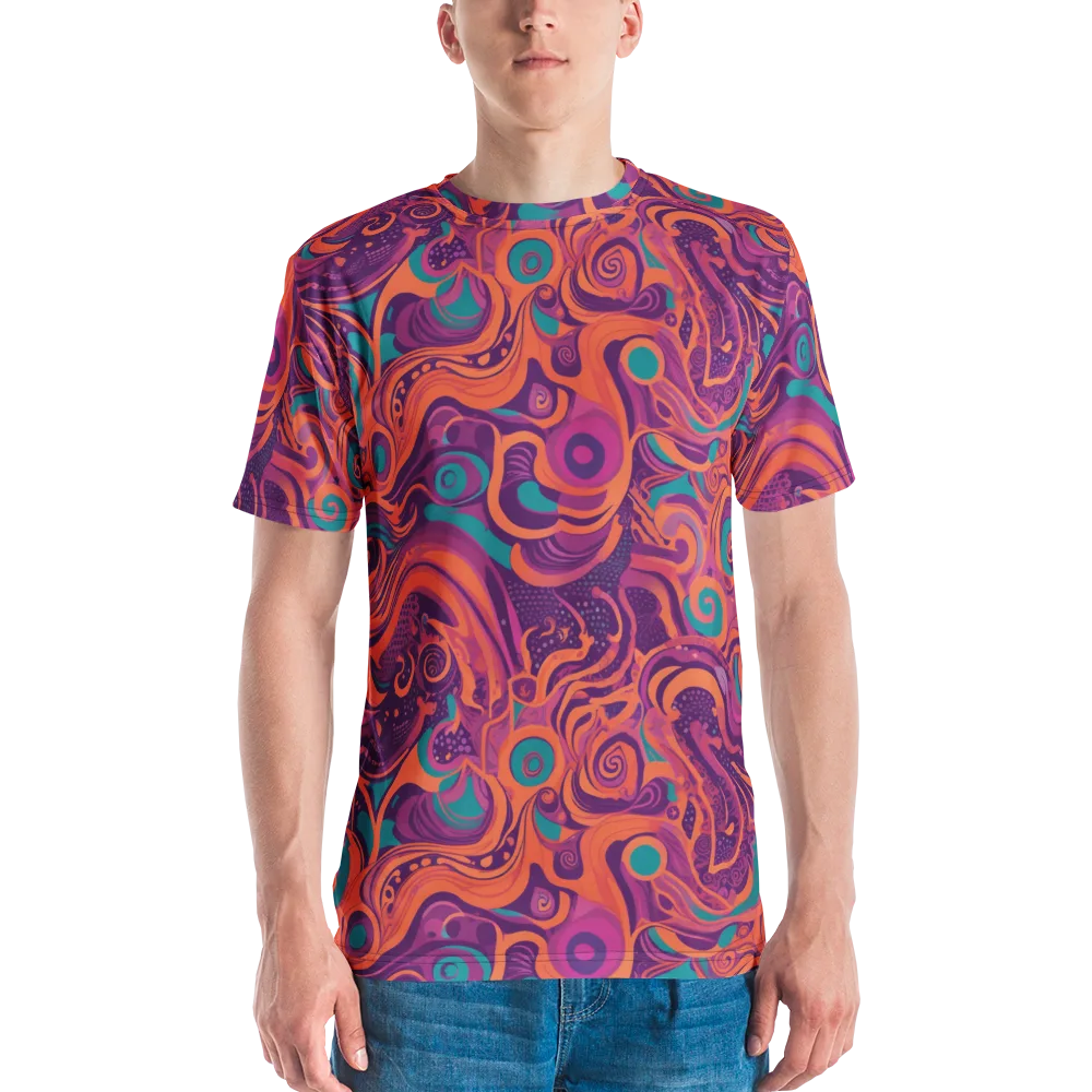 Psychedelic Paisley on Men's Crew Neck T-Shirt — Front
