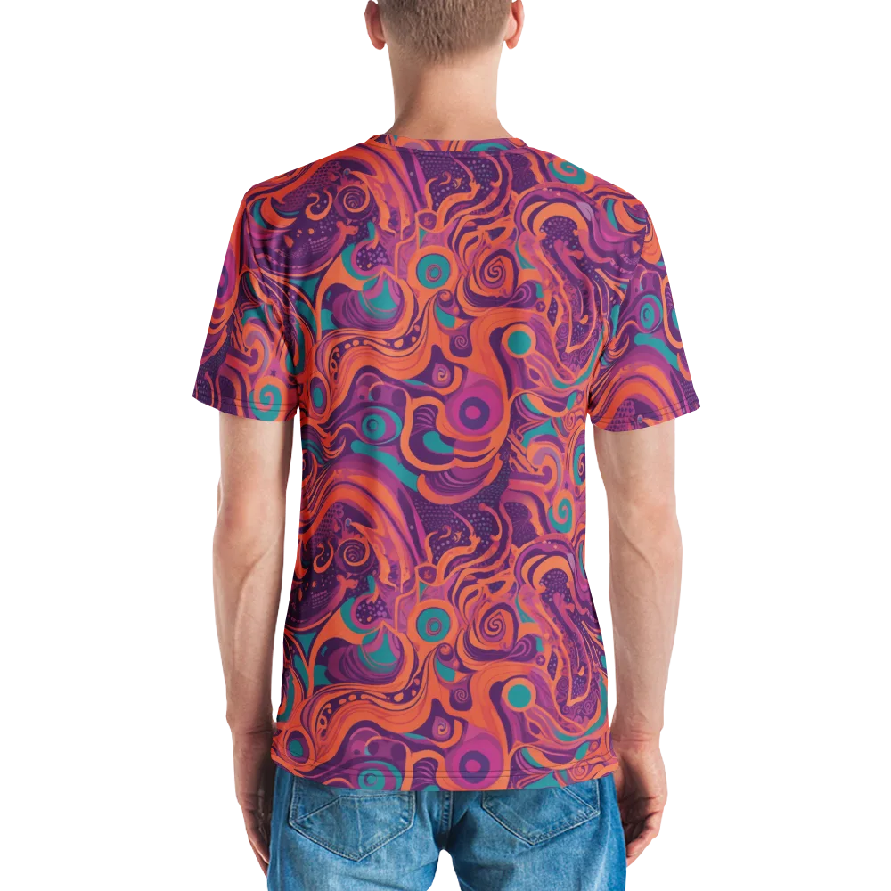 Psychedelic Paisley on Men's Crew Neck T-Shirt — Back