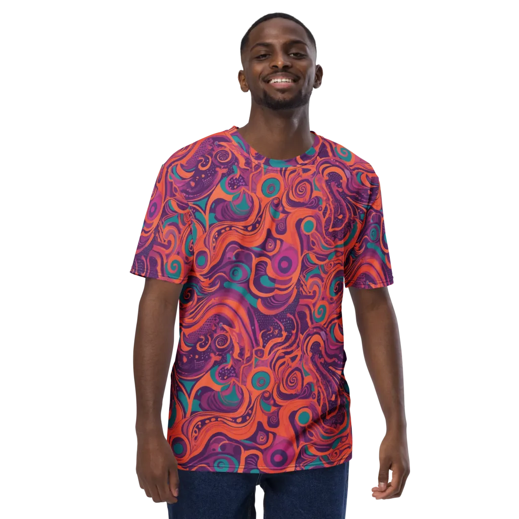 Psychedelic Paisley on Men's Crew Neck T-Shirt — Front