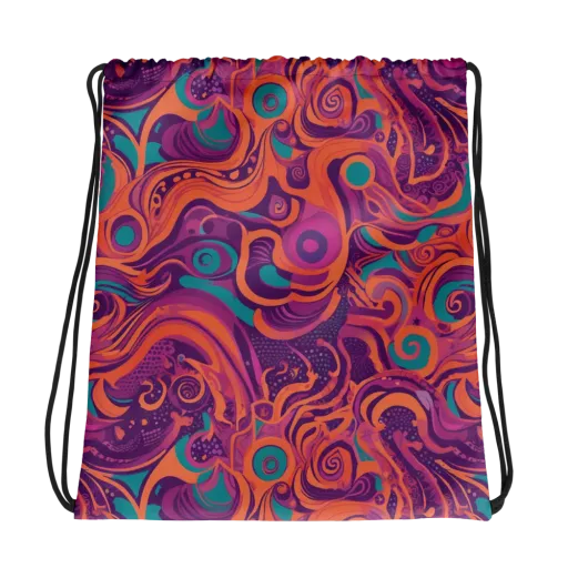 Psychedelic Paisley on a Drawstring Bag