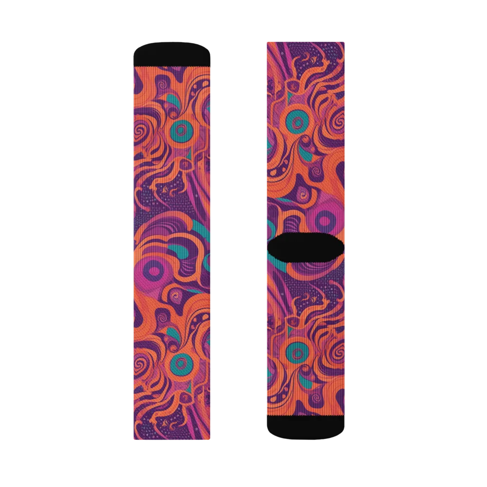 Psychedelic Paisley on Socks — Right Sock
