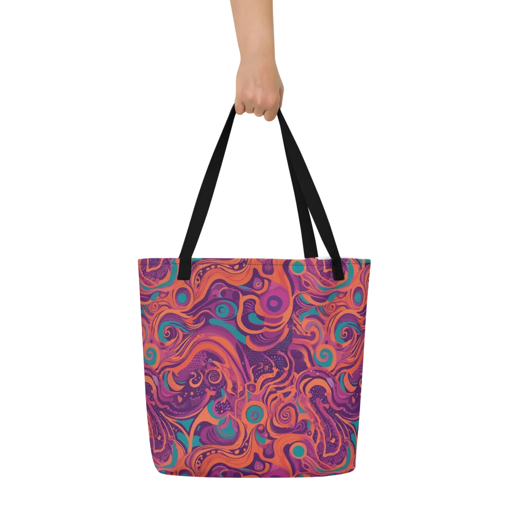Psychedelic Paisley on Large Tote Bag W/ Pocket — Front