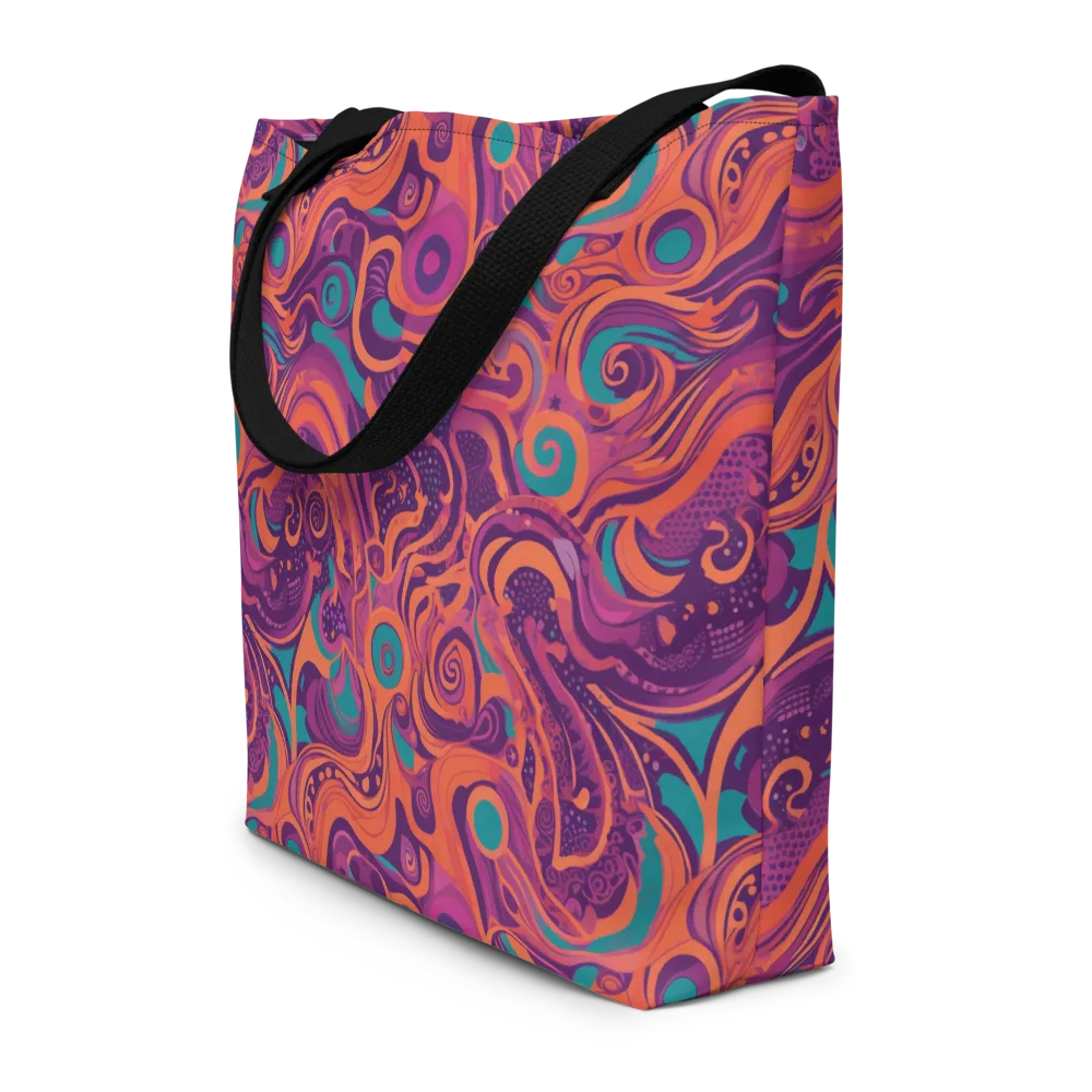 Psychedelic Paisley on Large Tote Bag W/ Pocket — Front