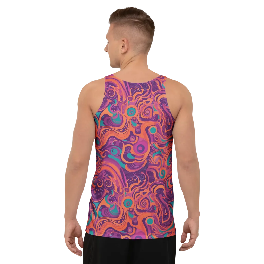 Psychedelic Paisley on Men's Tank Top — Back