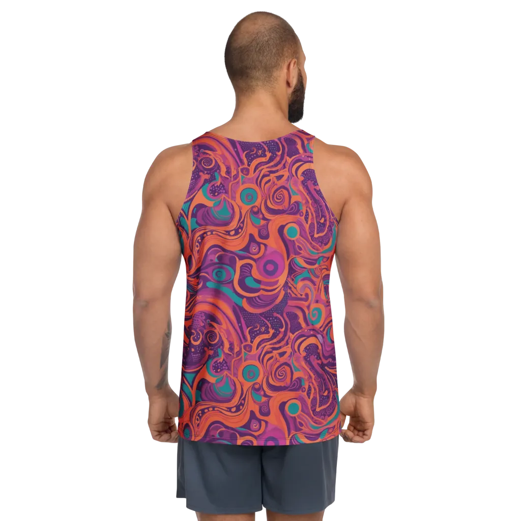 Psychedelic Paisley on Men's Tank Top — Back