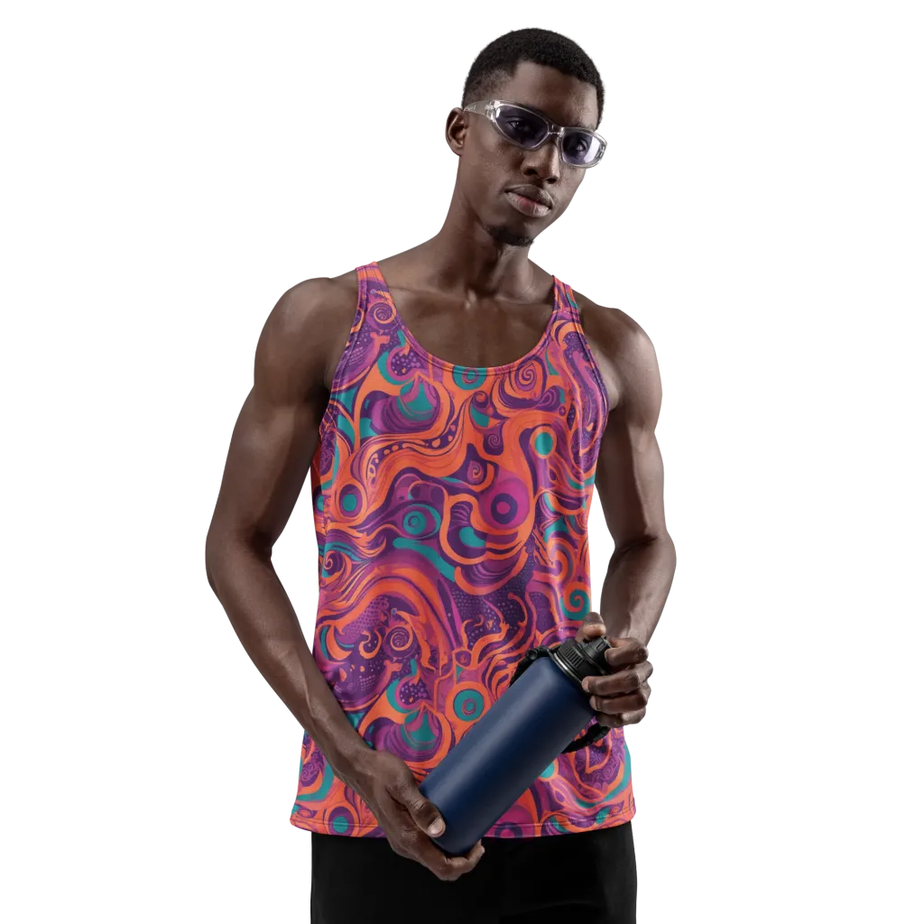 Psychedelic Paisley on Men's Tank Top — Front