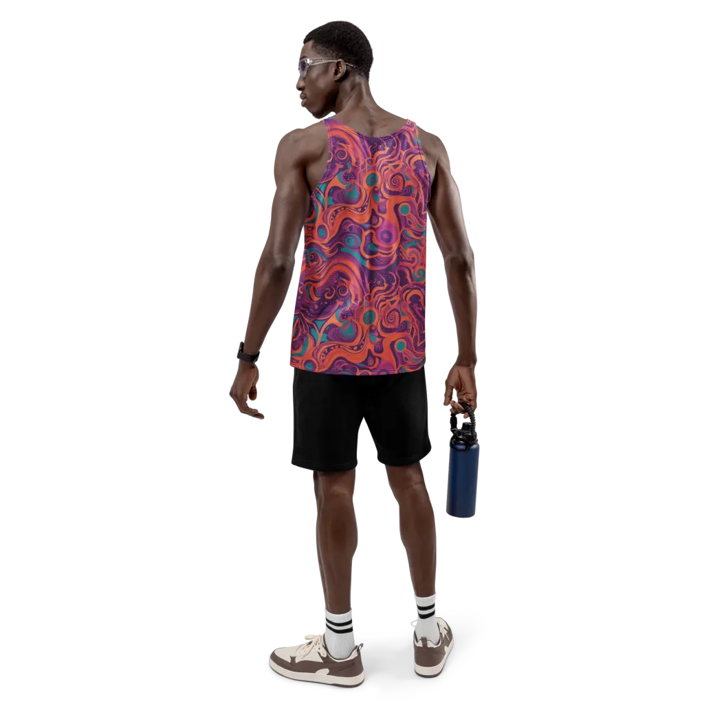 Psychedelic Paisley on Men's Tank Top — Back