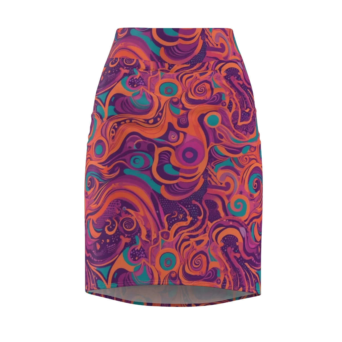 Psychedelic Paisley on Pencil Skirt — Front