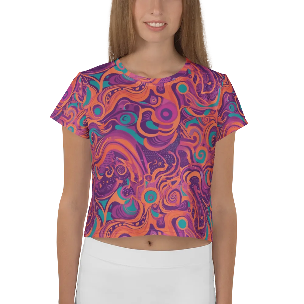 Psychedelic Paisley on Crop Tee — Front