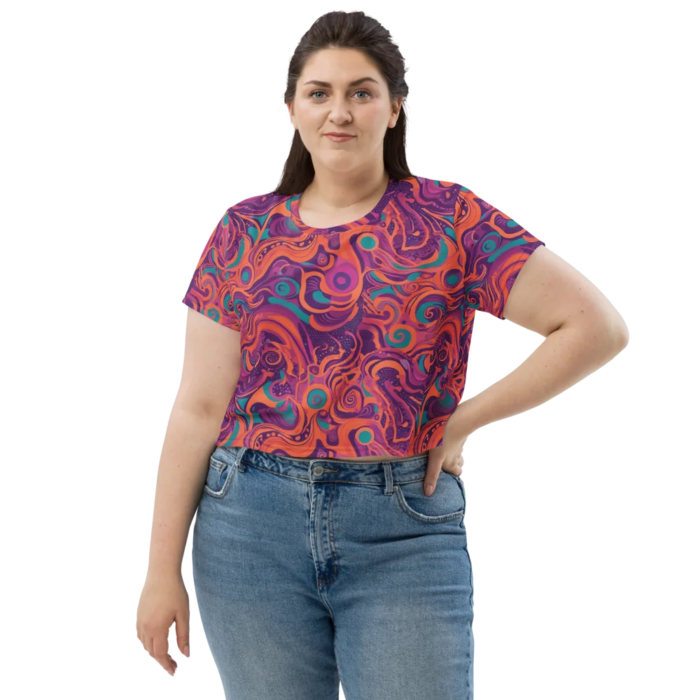 Psychedelic Paisley on Crop Tee — Front