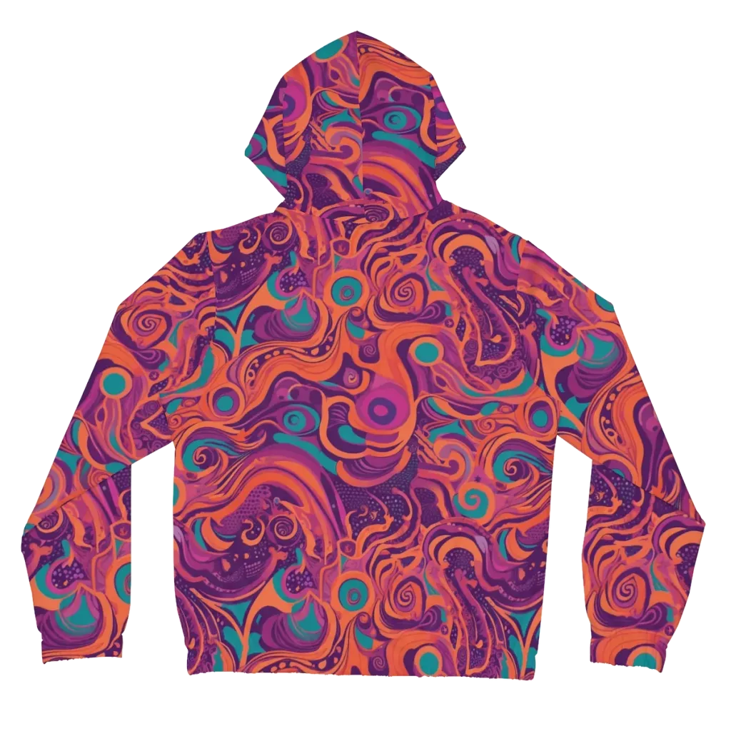 Psychedelic Paisley on Women's Full-Zip Hoodie — Back