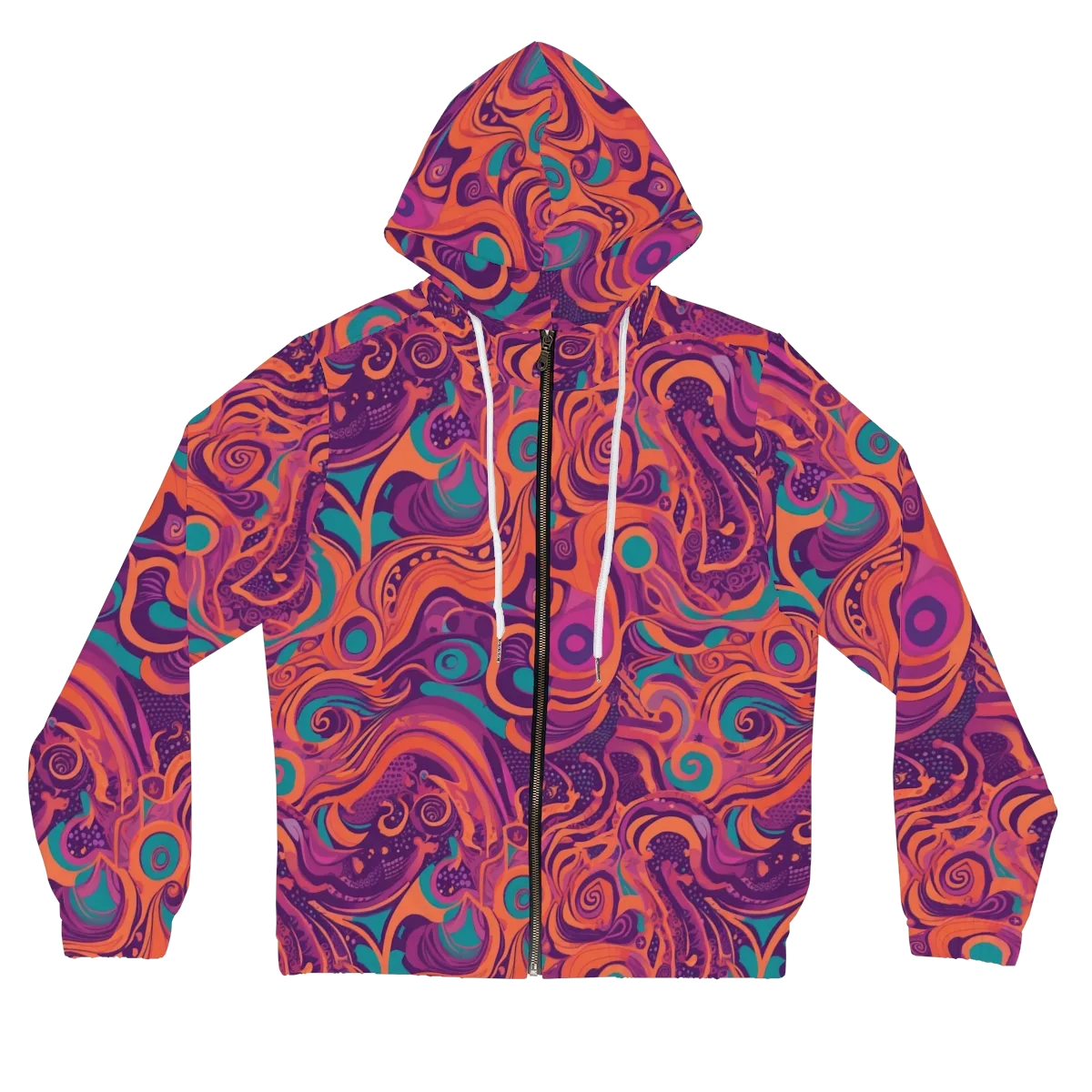 Psychedelic Paisley on Women's Full-Zip Hoodie — Front