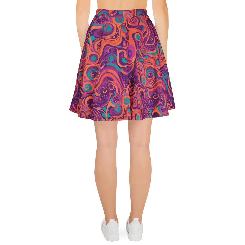 Psychedelic Paisley on Skater Skirt — Back