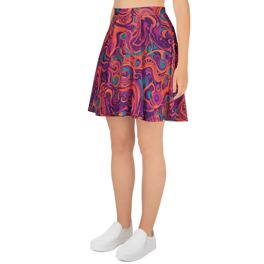 Psychedelic Paisley on Skater Skirt — Left