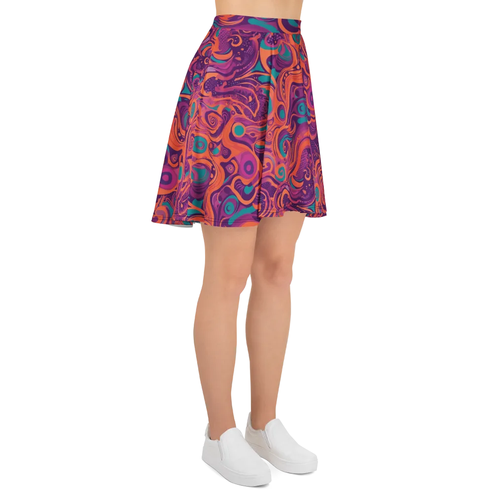 Psychedelic Paisley on Skater Skirt — Right